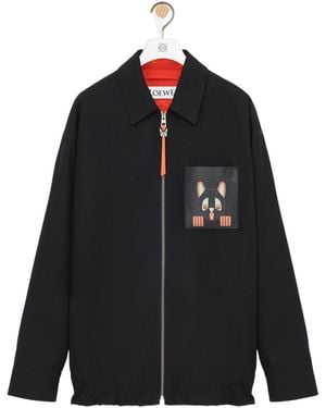 Loewe X Louis Wain Gabardine Zip-Up Overshirt - Black
