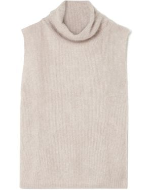 Lisa Yang Aisla Cashmere Turtleneck Jumper Vest - White