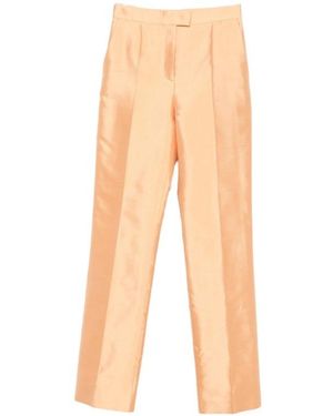 Valentino Pressed-Crease Tailored Trousers - Natural