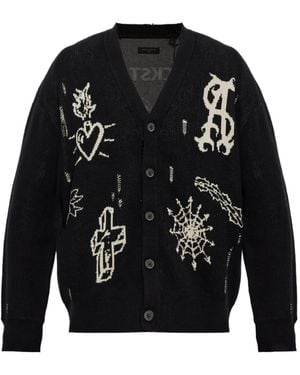 AllSaints Staged Graphic Cardigan - Black