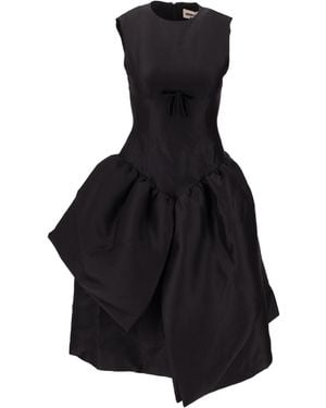 ShuShu/Tong Smocked-Panel Dress - Black