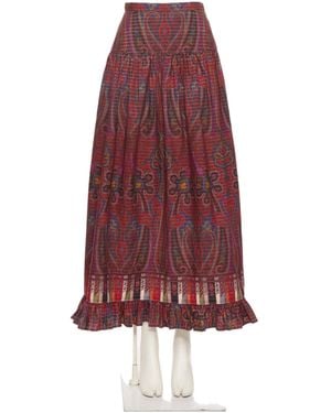 Valentino Floral Skirt - Red