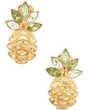 Oscar de la Renta Pineapple Earrings - Metallic
