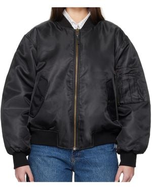 Anine Bing Leon Zipped Bomber Jacket - Black