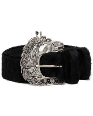 Lu'u Dan Year Of The Horse Series Pony Hair Cowboy Belt - Black