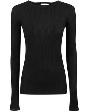 Patrizia Pepe Ribbed-Knit Sweater - Black