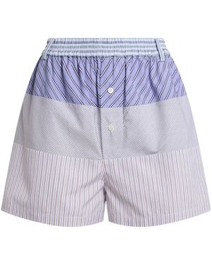 Moschino Panelled Striped Shorts - Purple