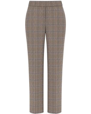 Peserico Check-Pattern Tailored Pants - Gray