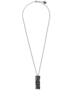 Versace Logo Pendant Necklace - White