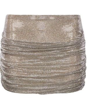 GIUSEPPE DI MORABITO Embellished Ruched Mini Skirt - Gray