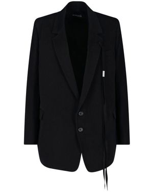 Ann Demeulemeester Agnes Single-Breasted Suit Jacket - Black