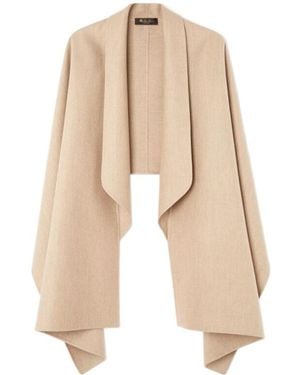 Loro Piana Violante Asymmetric Pleat Cashmere Cape - Natural