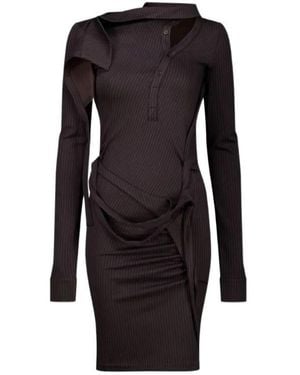 OTTOLINGER Ada Pinstriped Mini Dress - Black