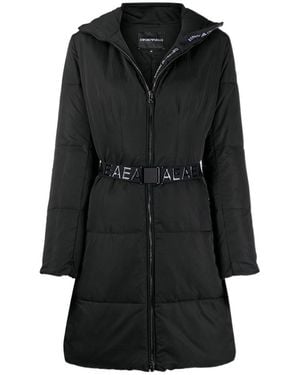 Emporio Armani Padded Belted Coat - Black