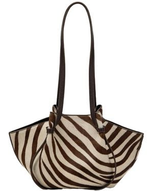 Yuzefi Zebra Print Shoulder Bag - White