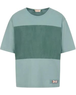 Marni Colour-Block Logo T-Shirt - Green