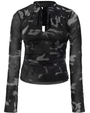 MISBHV Camouflage-Print Blouse - Black