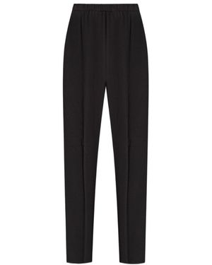 Fabiana Filippi Elasticated Waistband Straight Crepe Trousers - Black