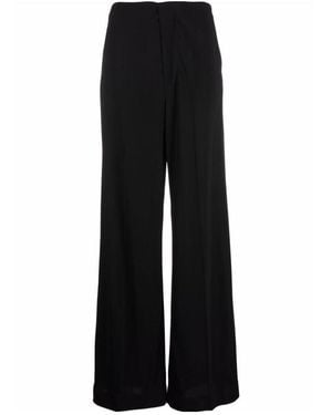 Maison Margiela Pressed-Crease Wide Leg Trousers - Black