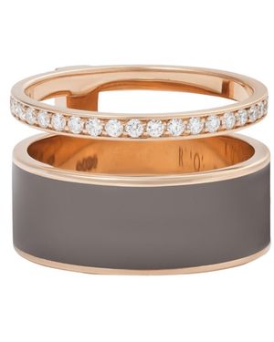 Repossi 18-Karat Rose, Lacquer And Diamond Ring - White