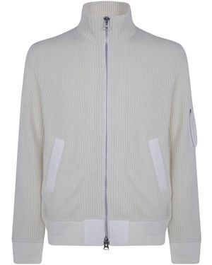Sacai Ribbed Zip-Up Knitted Jacket - Grey