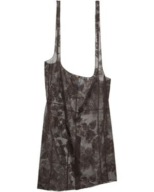 Prada Chantilly Lace Midi-Skirt With Suspender Straps - Multicolor