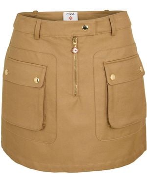 CASABLANCA Belt-Loop Skirt - Natural