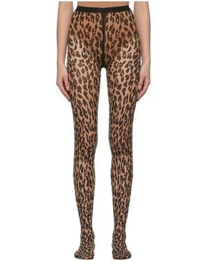 Wolford Animal Print Pantyhose - Brown