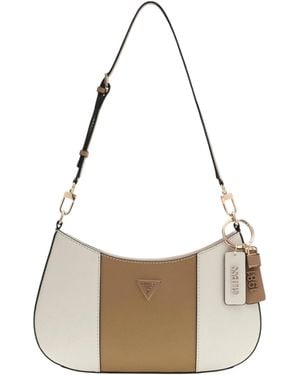 Guess Noelle Saffiano Shoulder Bag - White