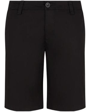 ARMANI EXCHANGE Logo-Plaque Shorts - Blue