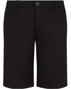 ARMANI EXCHANGE Logo-Plaque Shorts - Black