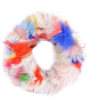 FRAME Fox Fur Pullover Scarf - White