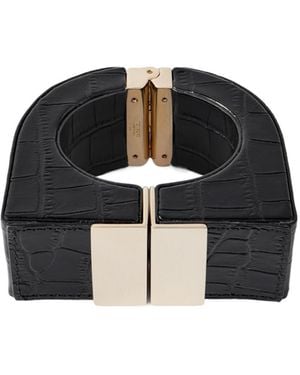 Tom Ford Alligator-Patterned Patent Leather Cuffs - Black