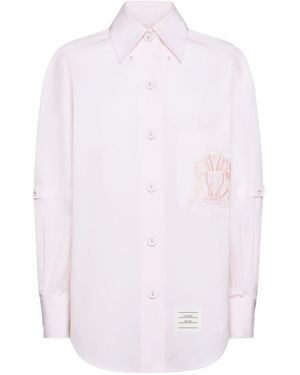 Thom Browne Crest Patch Button-Up Shirt - White