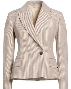 Brunello Cucinelli Striped Blazers - Natural