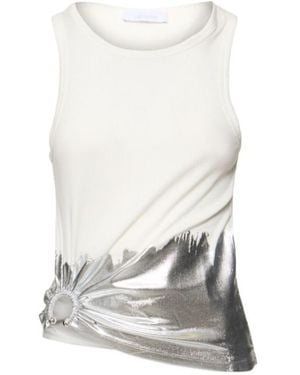 Rabanne Top With Draped Detail - White