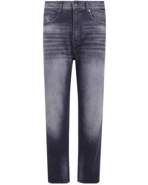 7 For All Mankind Easy Straight Faded Straight-Leg Jeans - Blue