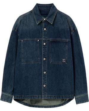 WOOYOUNGMI Logo-Plaque Denim Shirt - Blue