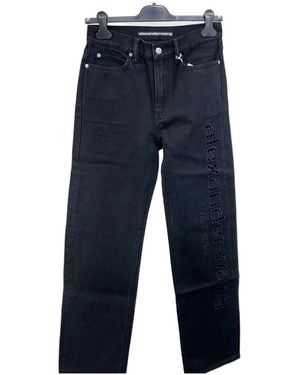Alexander Wang Embroidery Logo Casual Trousers - Blue