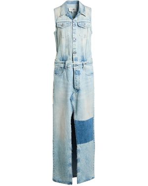 MM6 by Maison Margiela Sleeveless Denim Shirt Dress - Blue