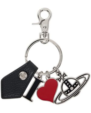 Vivienne Westwood Logo Charm Keychain - White