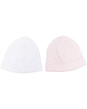 Givenchy 4G Ribbed-Knit Pull-On Hats (Pack Of Two) - Pink