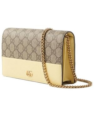 Gucci Bi-Color Gg Marmont Wallet On Chain - White