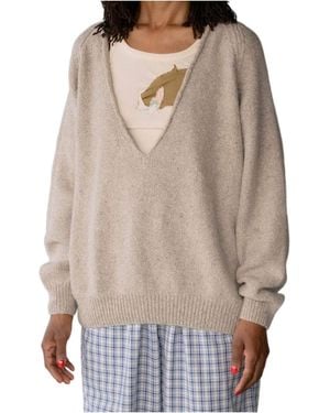 Baserange V-Neck Jumper - Natural