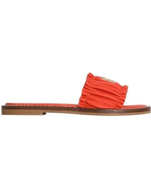 Dolce & Gabbana Flat Nappa-Leather Slippers - Red