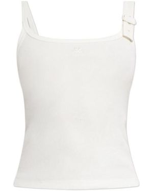 Courreges Ribbed Sleeveless Vest - White
