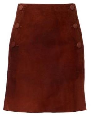Yves Salomon Suede Miniskirt - Brown