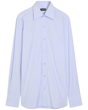 Tom Ford Long-Sleeve Slim-Fit Shirt - Blue