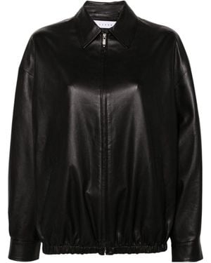 Liska Long-Sleeved Leather Jacket - Black