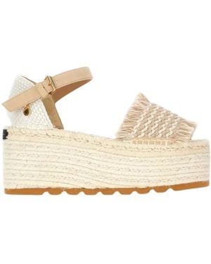 Stella McCartney Gaia Platform Espadrille Wedges - Metallic